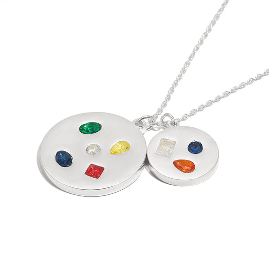 Eloise’s Rainbow Gemstone Pendant in Silver