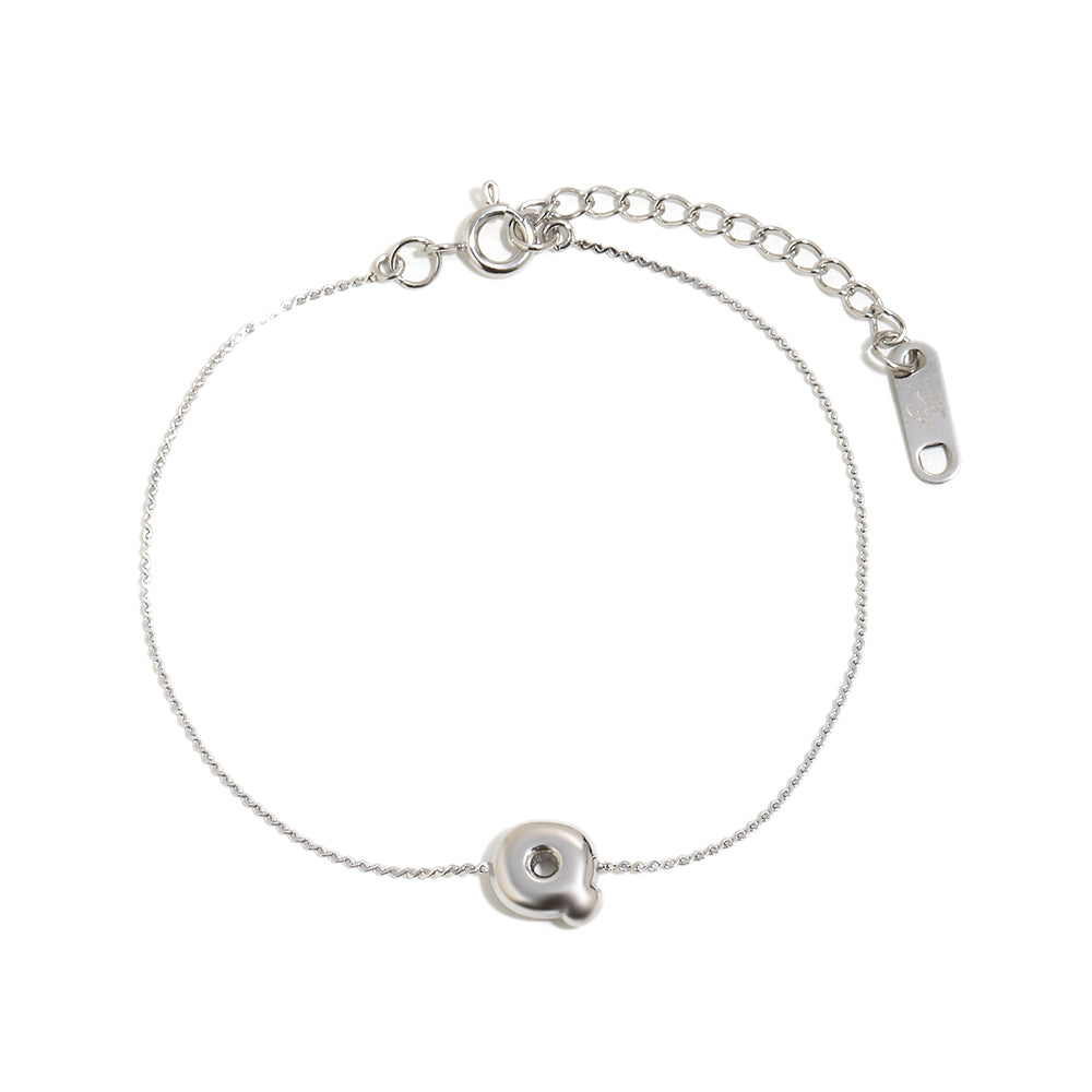 Bubble Letter Bracelet in Silver