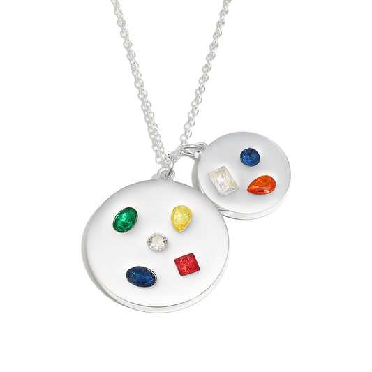 Eloise’s Rainbow Gemstone Pendant in Silver