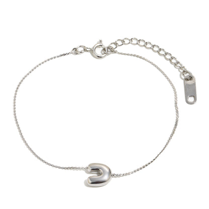 Bubble Letter Bracelet in Silver