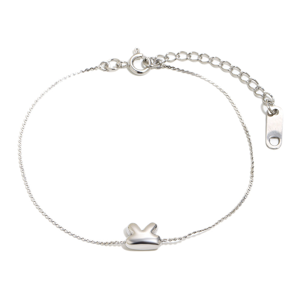 Bubble Letter Bracelet in Silver