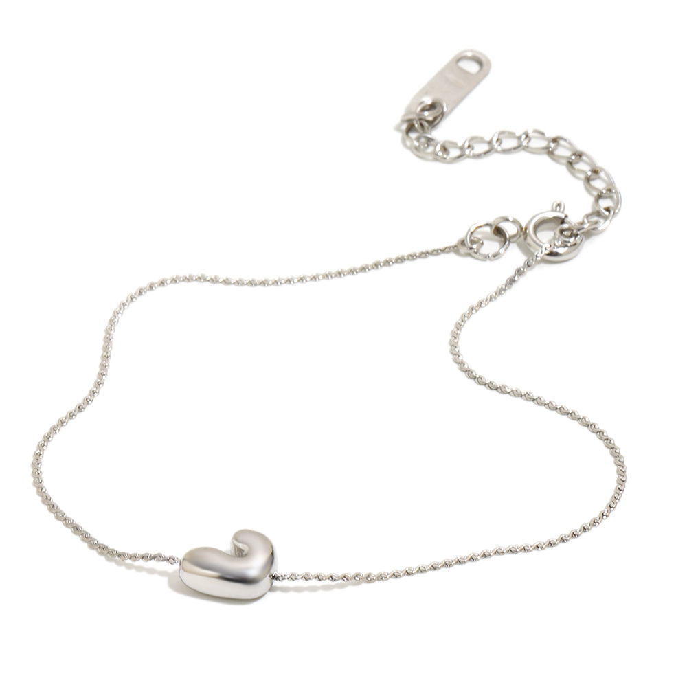 Bubble Letter Bracelet in Silver