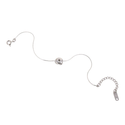 Bubble Letter Bracelet in Silver