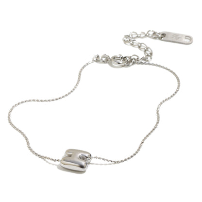 Bubble Letter Bracelet in Silver