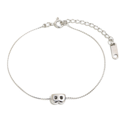 Bubble Letter Bracelet in Silver