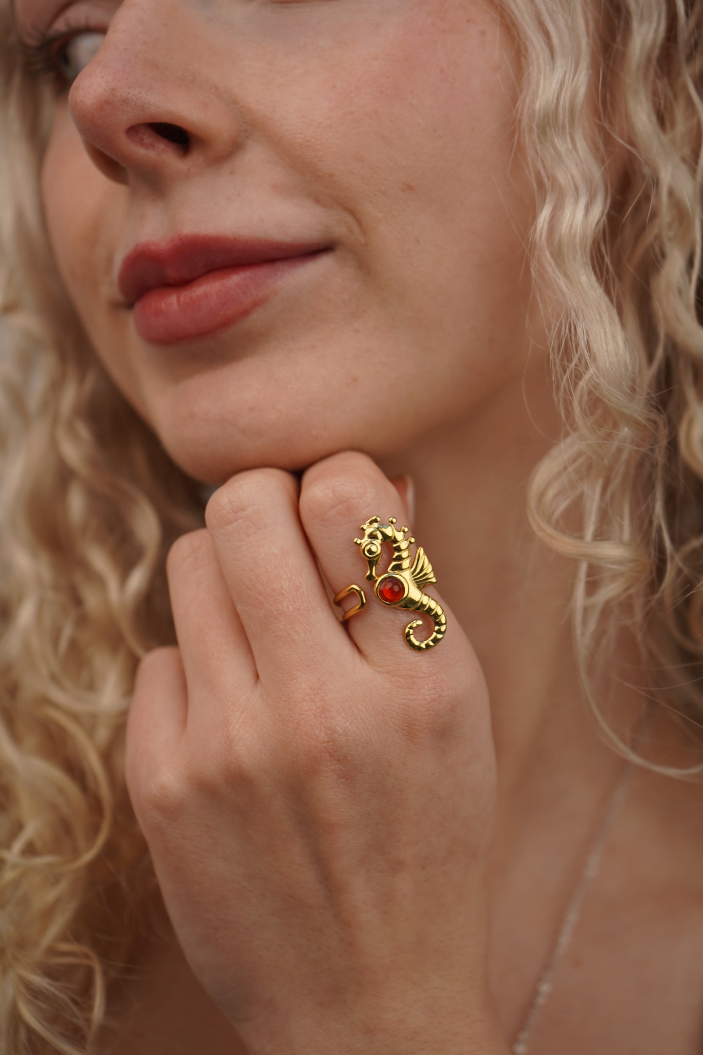 Isla’s Red Seahorse Ring