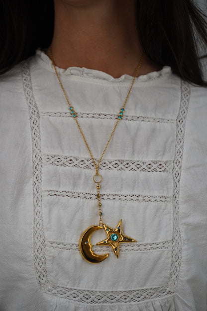 Cecily's Sea Star and Moon Necklace
