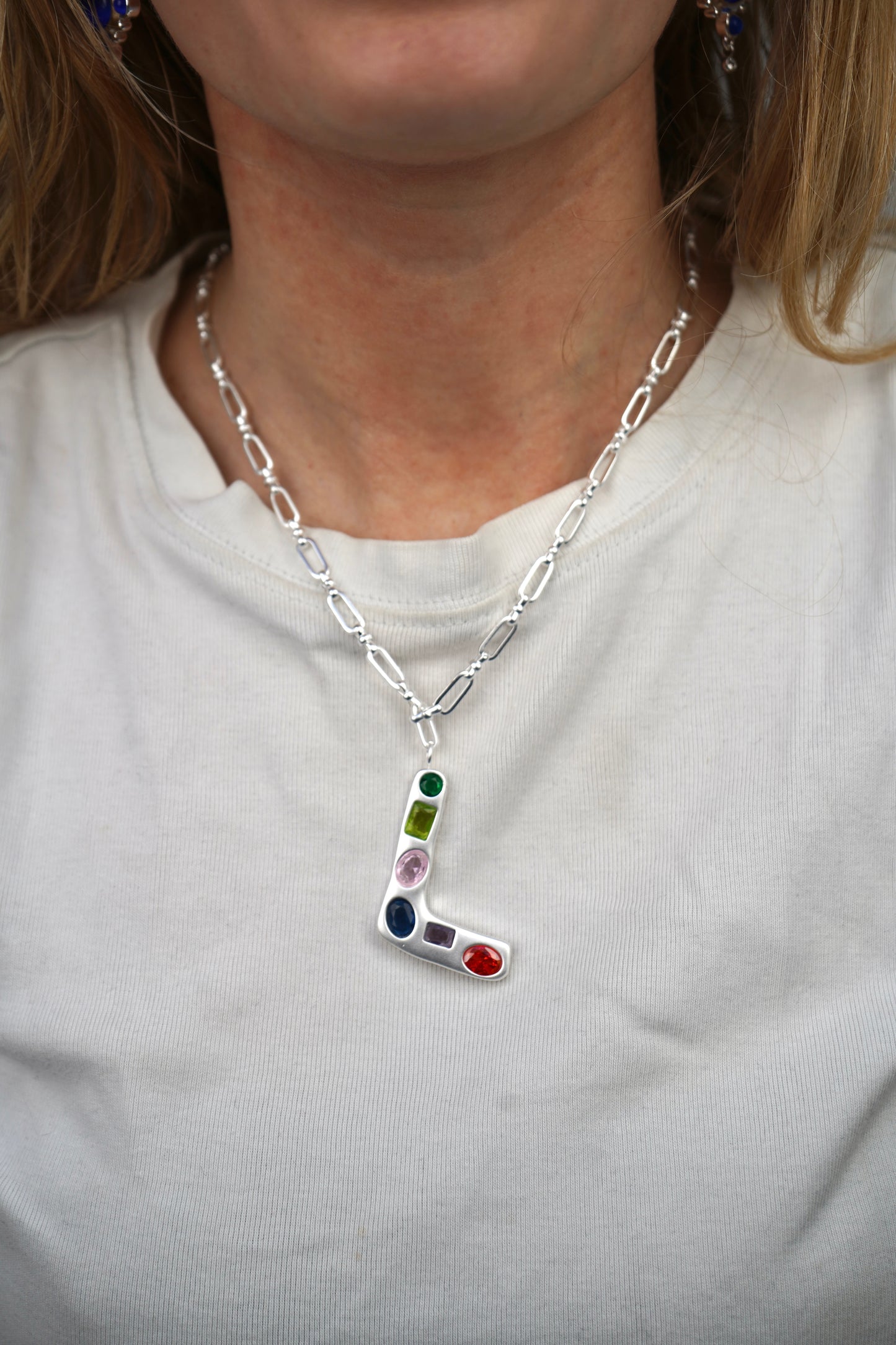 The Gemstone Alphabet Pendant In Silver