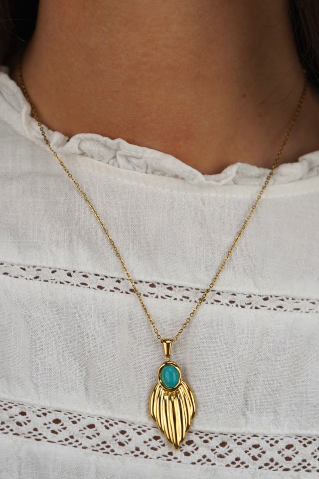 Antonia's green drop pendant