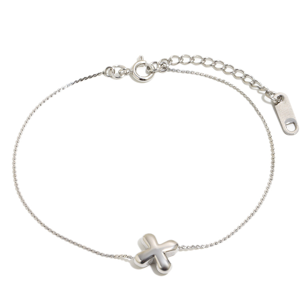 Bubble Letter Bracelet in Silver