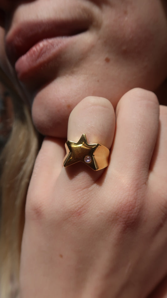 Cecily's Star Ring In Pink