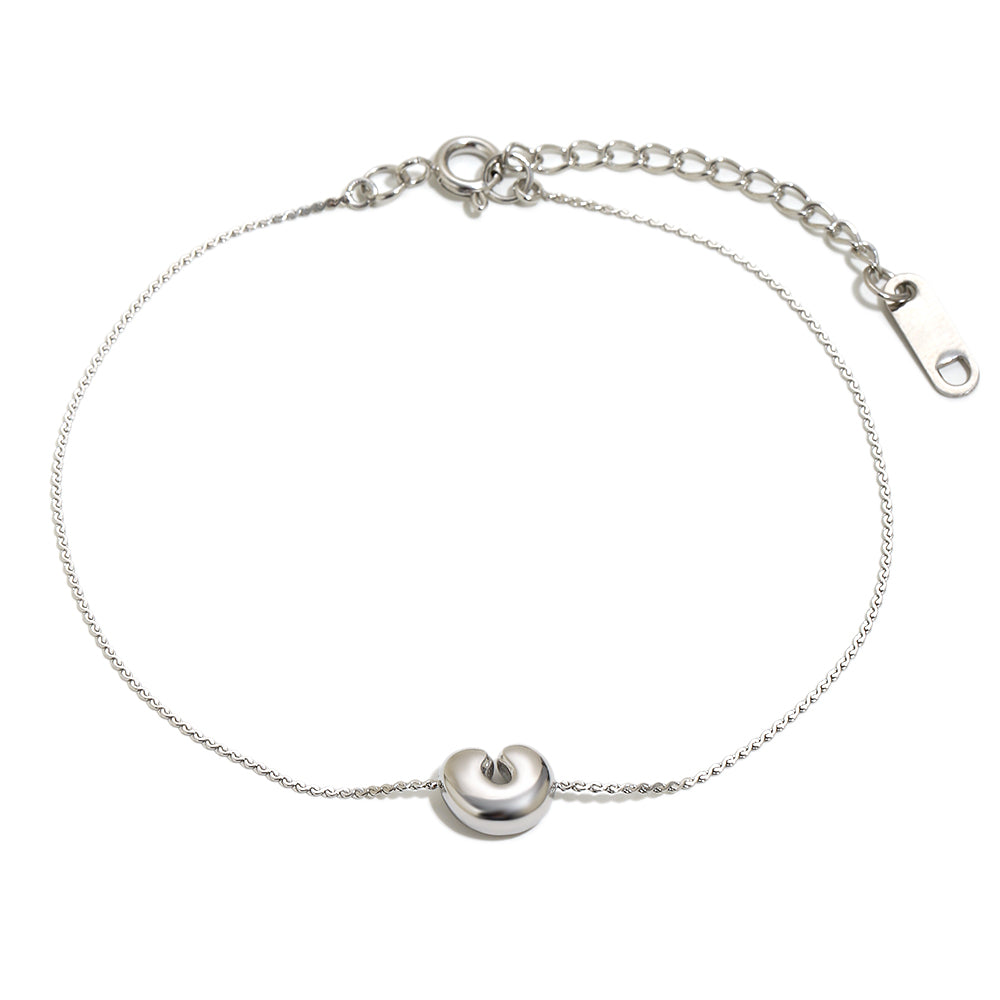 Bubble Letter Bracelet in Silver