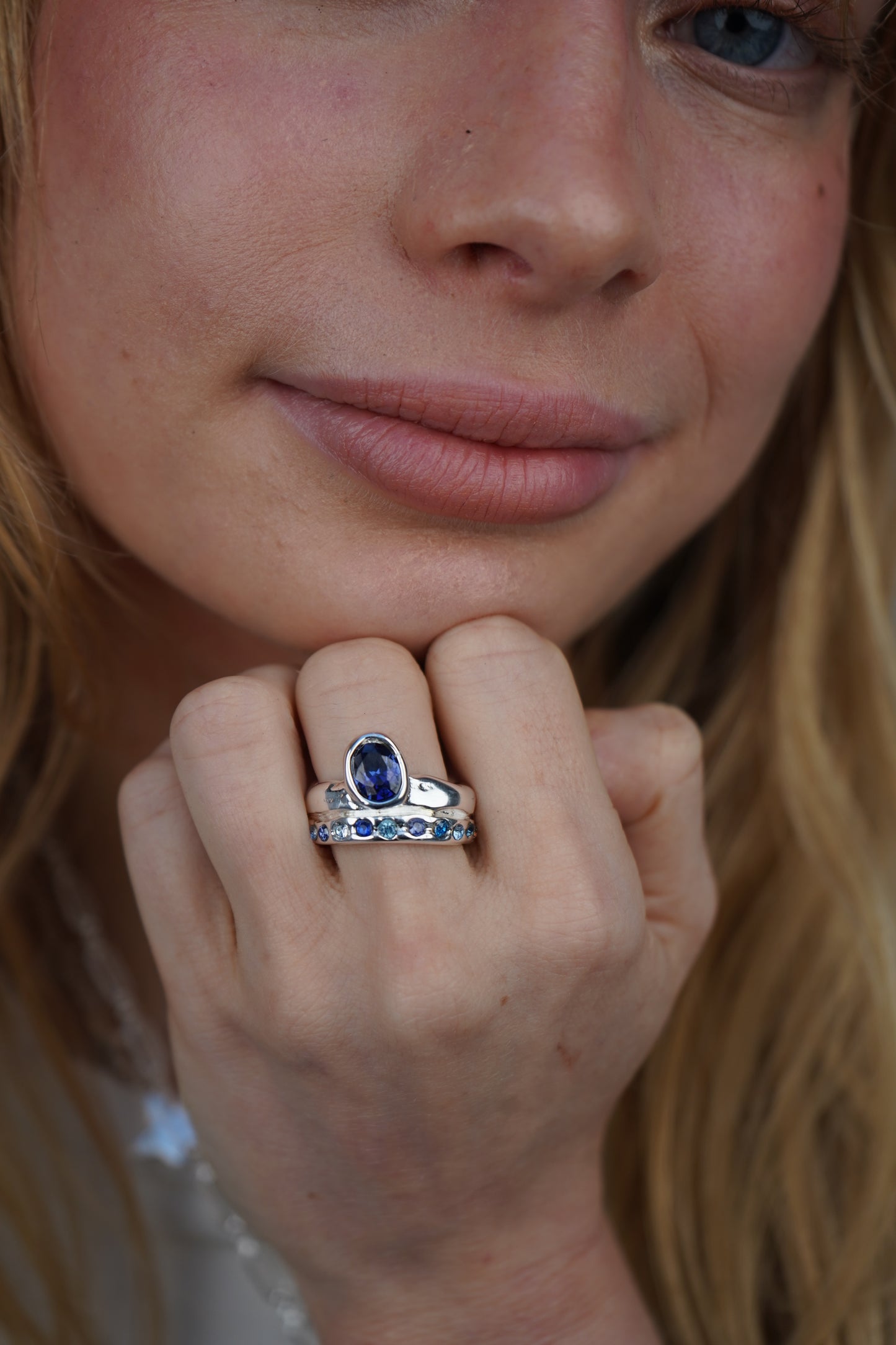 Paloma's Navy Ring In Silver