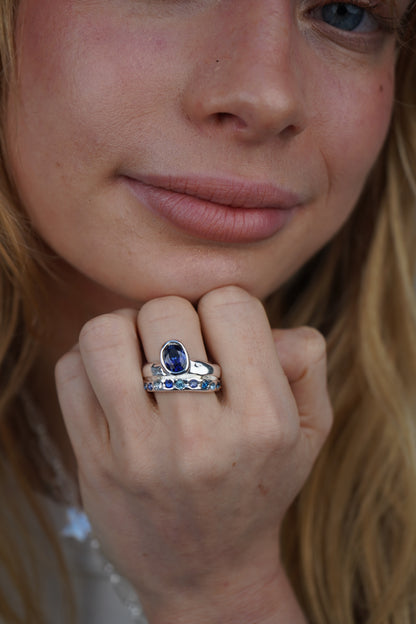Paloma's Navy Ring In Silver