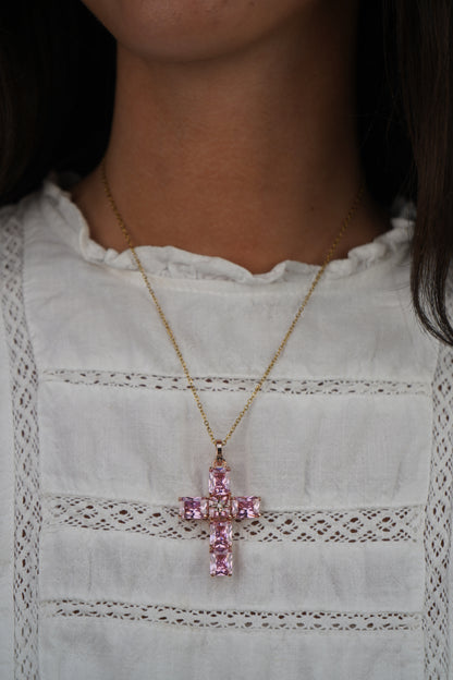 Petch's Pink Cross necklace