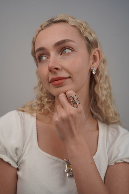 Colette's Flower Ring in Silver