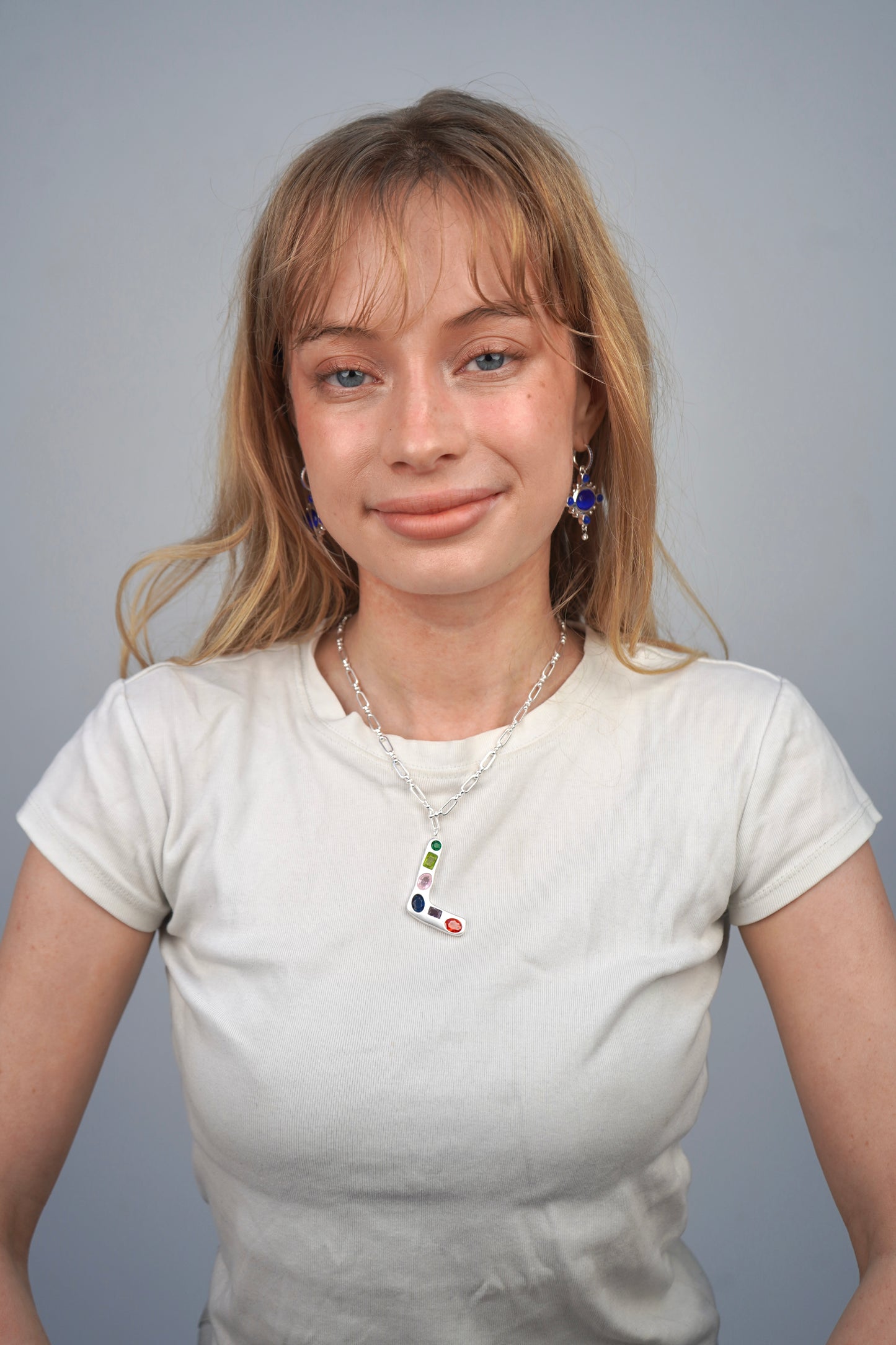 The Gemstone Alphabet Pendant In Silver