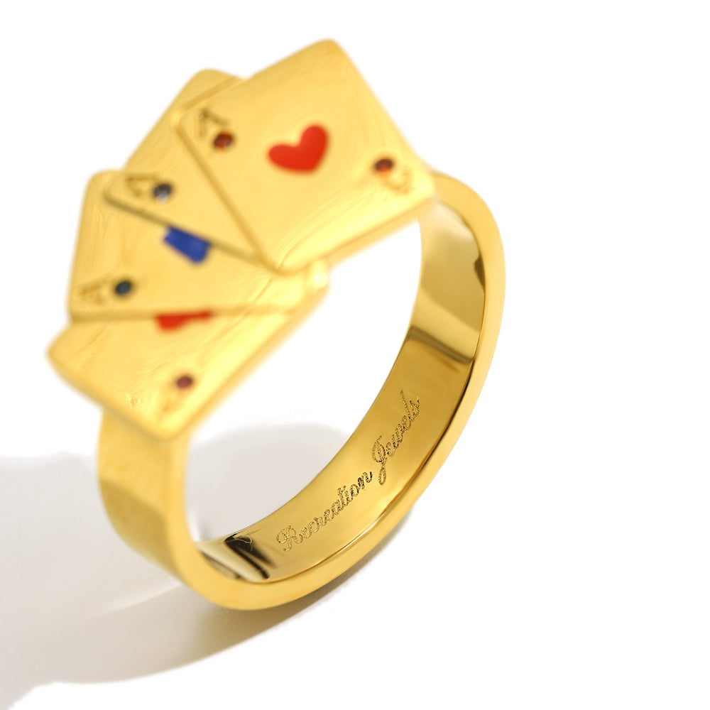 Vesper’s Playing Card Ring in Gold