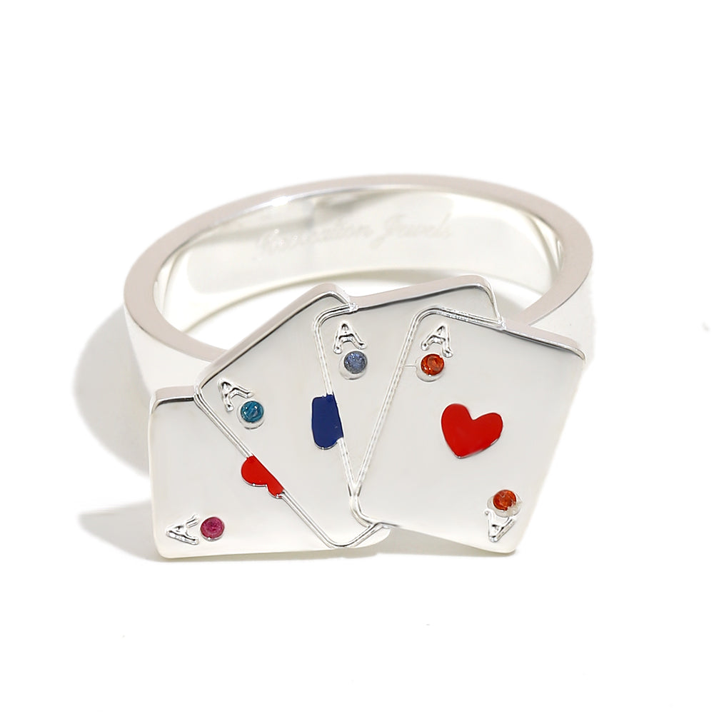 Vesper’s Playing Card Ring in Silver