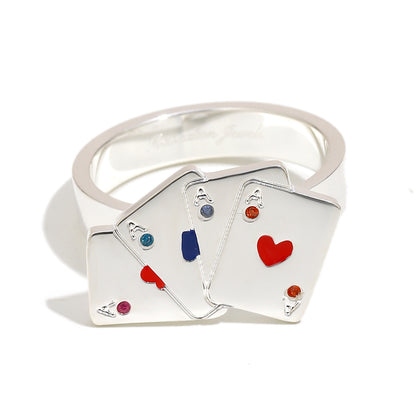 Vesper’s Playing Card Ring in Silver