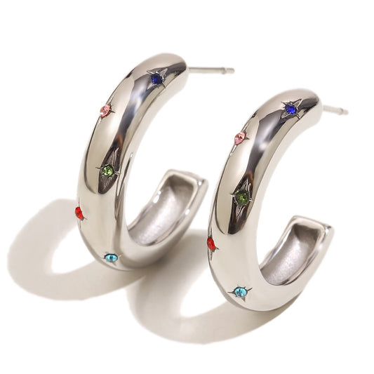 Sophie’s Star Hoops In Silver