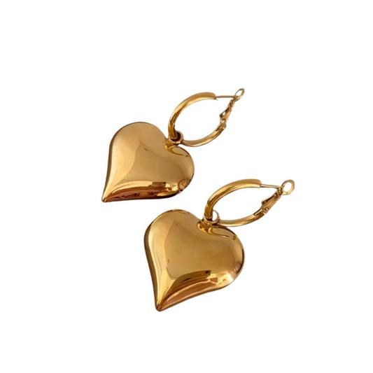 Angel's Heart Earrings in Gold