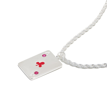 Vesper's Ace Of Clubs Necklace In Silver