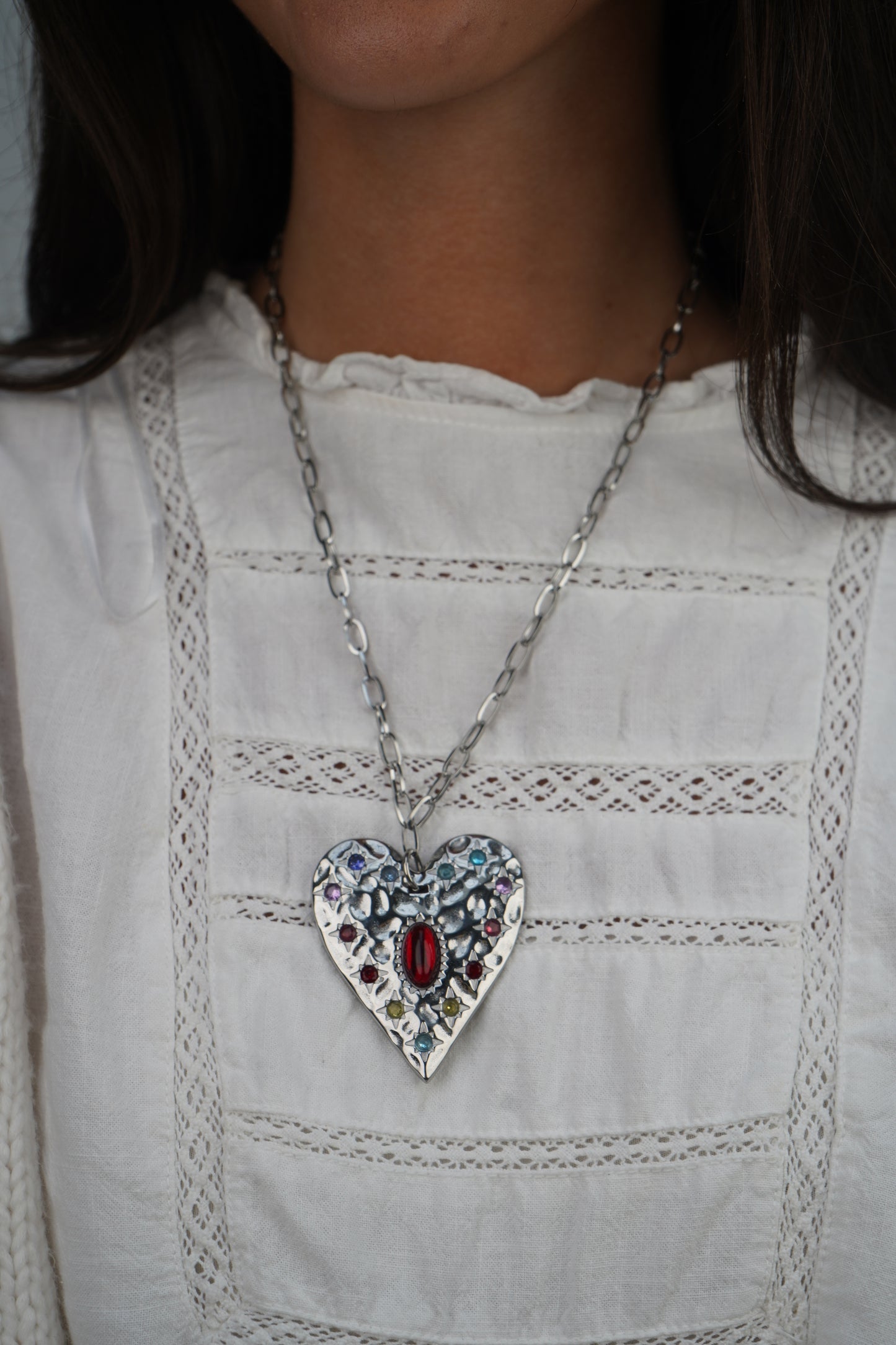 Annetta's Heart Pendant In Silver