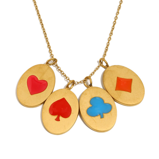 Vesper’s Aces Charm Necklace in Gold