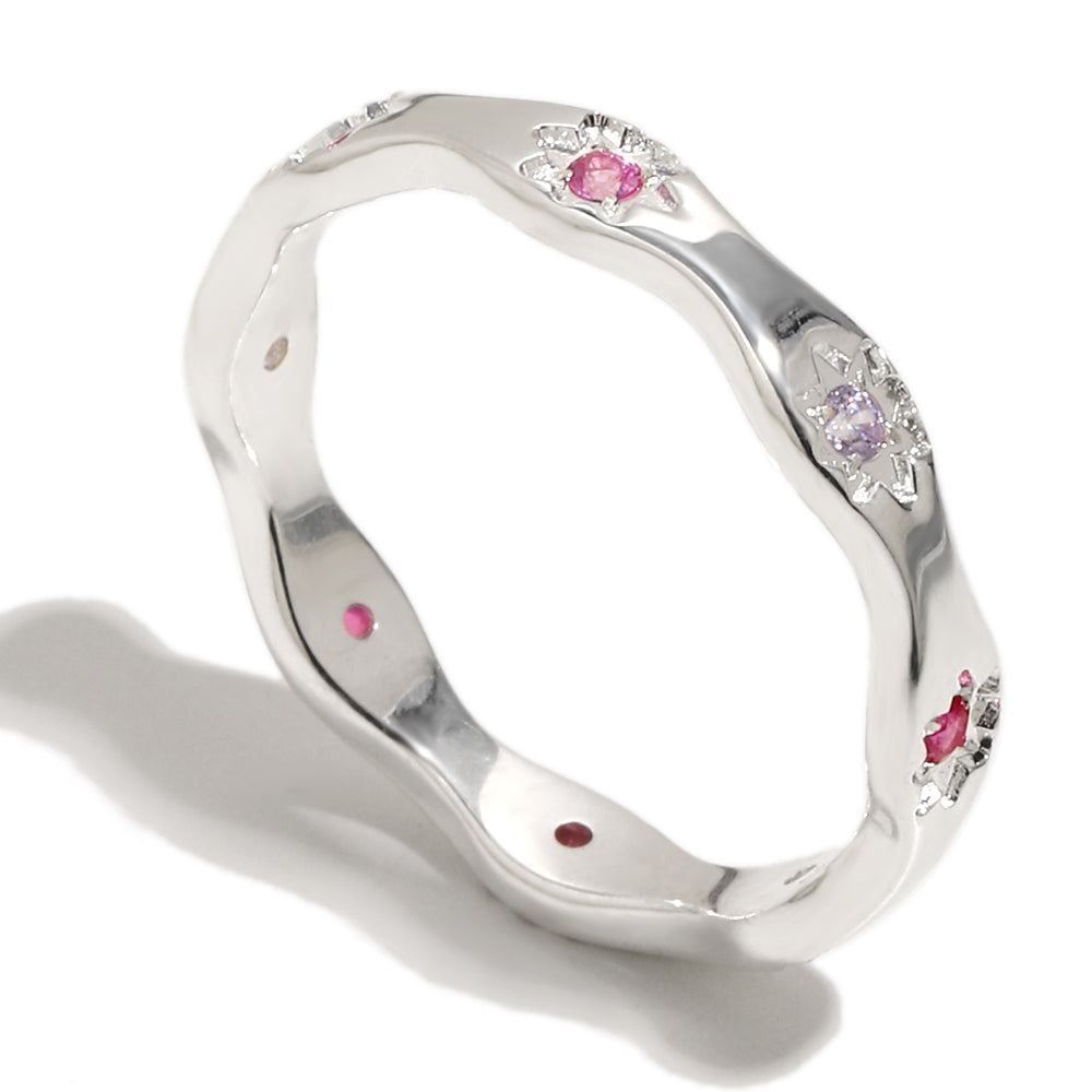 Sadie’s Pink Star Ring in Silver