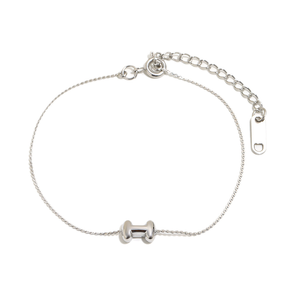 Bubble Letter Bracelet in Silver