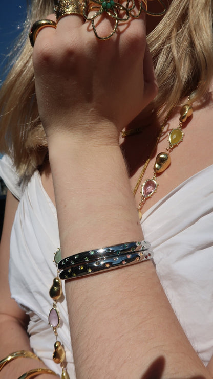 Eloise's Sunset Star Bangle In Silver