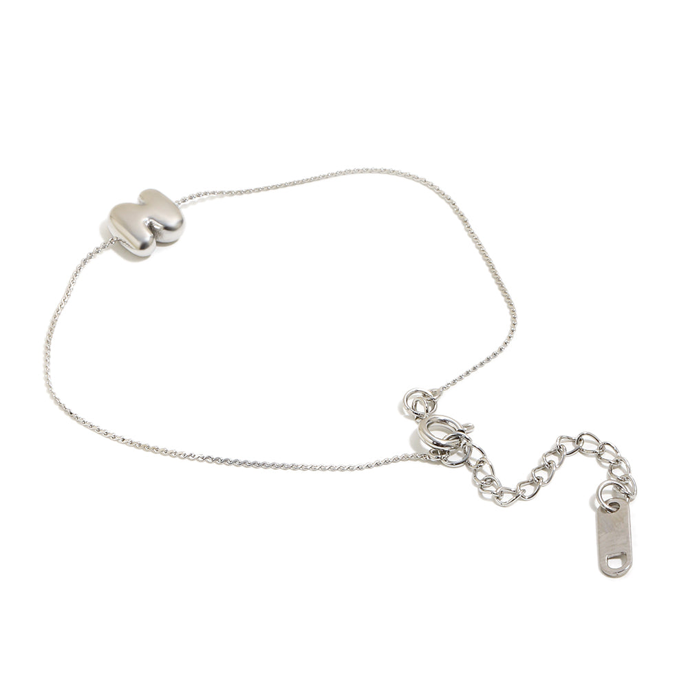 Bubble Letter Bracelet in Silver