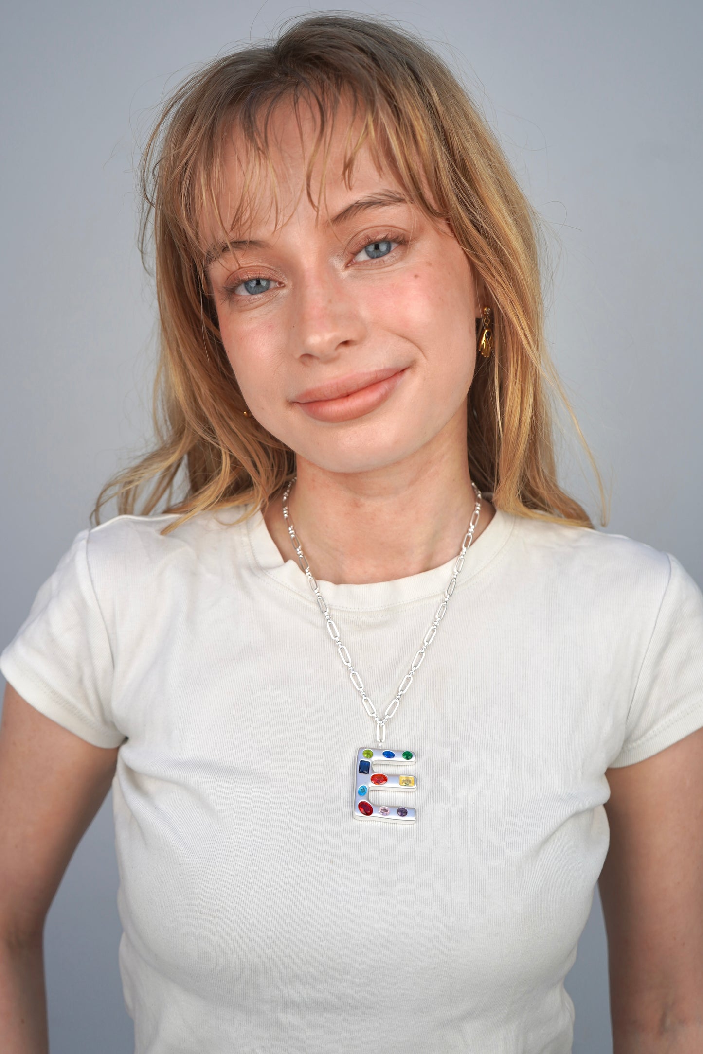 The Gemstone Alphabet Pendant In Silver