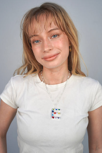 The Gemstone Alphabet Pendant In Silver