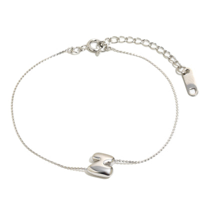 Bubble Letter Bracelet in Silver