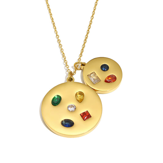 Eloise’s Rainbow Gemstone Pendant in Gold