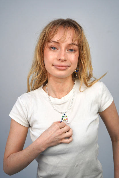 The Gemstone Alphabet Pendant In Silver