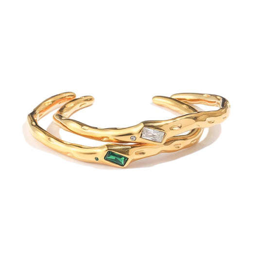 Belle's Gold Bangle In Green