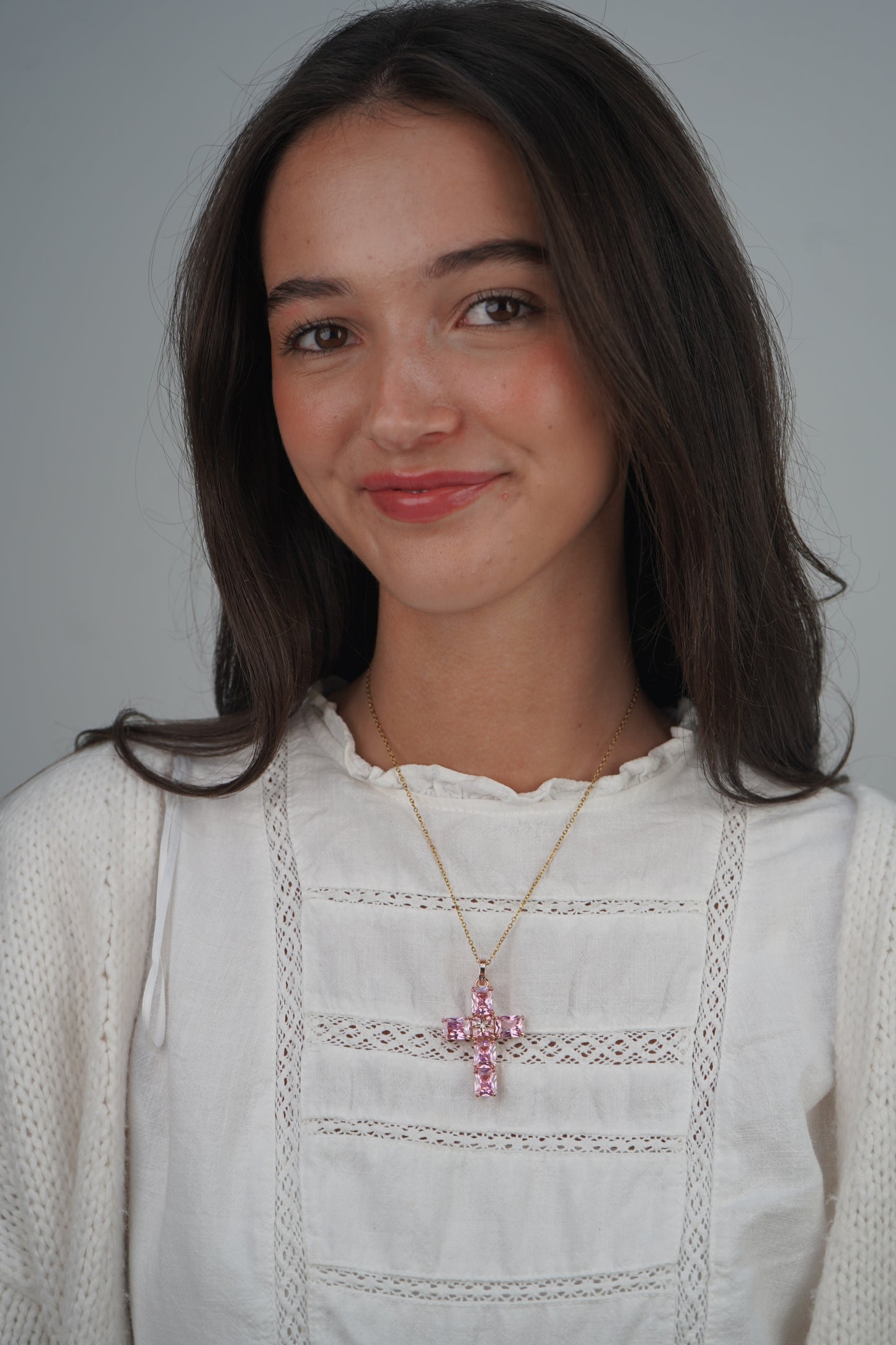 Petch's Pink Cross necklace