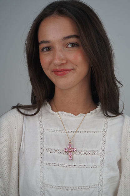 Petch's Pink Cross necklace