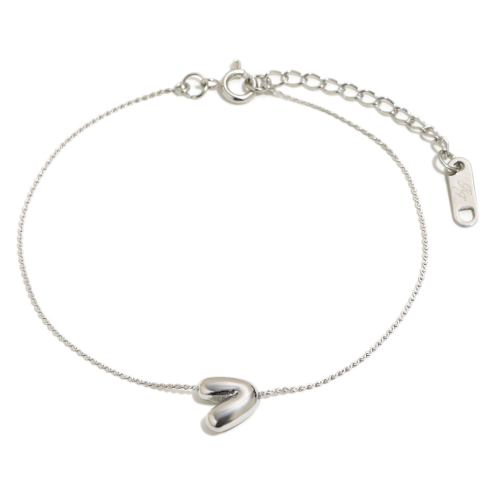 Bubble Letter Bracelet in Silver