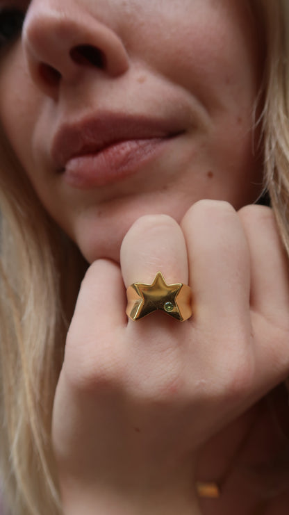 Cecily's Star Ring In Green