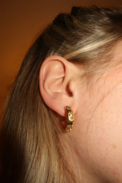 Maria's gold celestial earrings