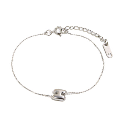 Bubble Letter Bracelet in Silver