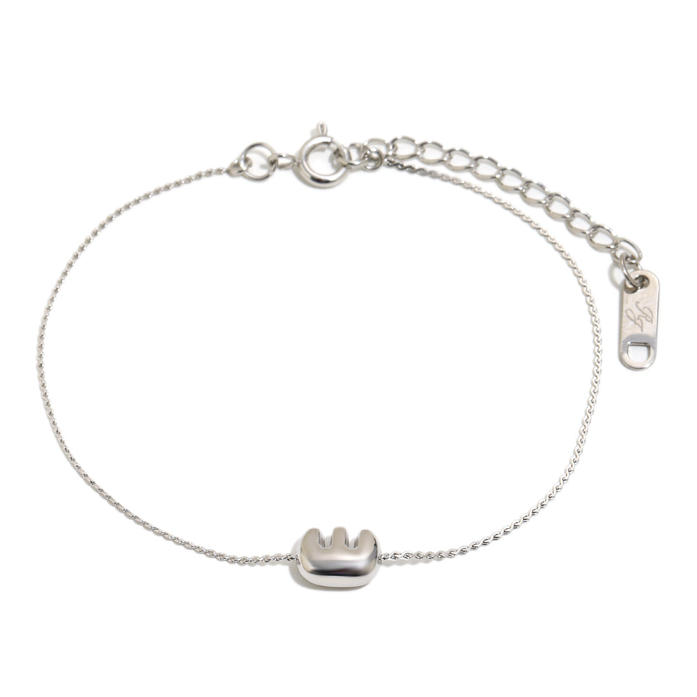 Bubble Letter Bracelet in Silver