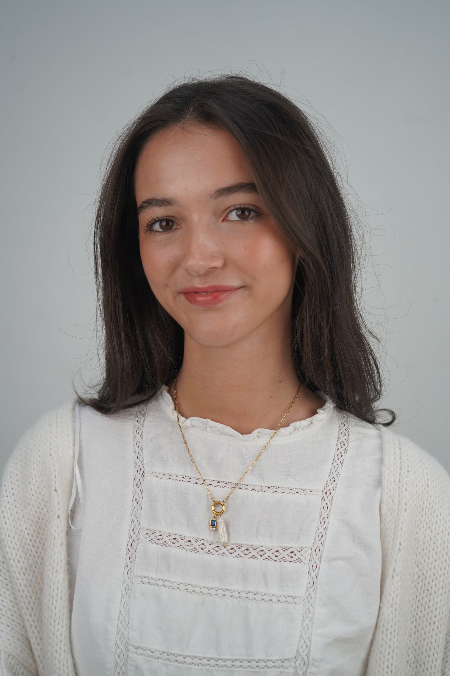 Amelie's Pearl Charm Necklace in Blue