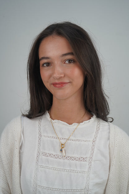 Amelie's Pearl Charm Necklace in Blue