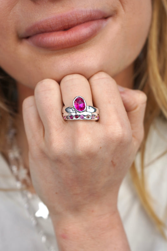 Paloma's Pink Ring In Silver