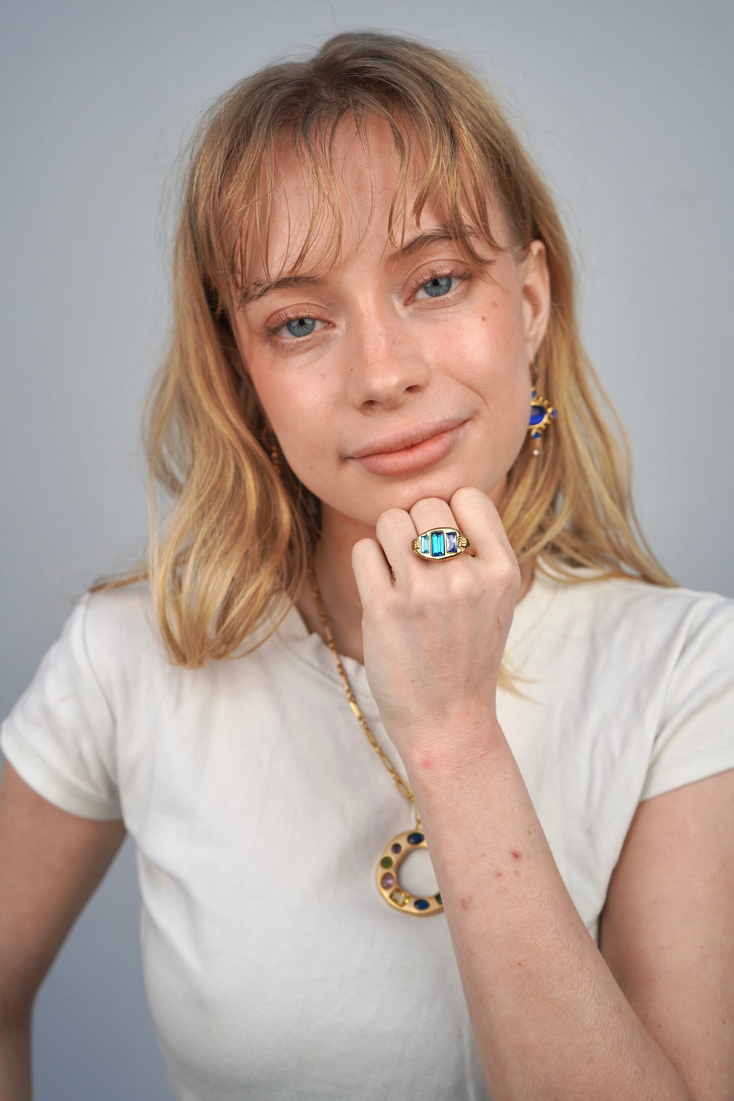 Stella's Blue Ring In Gold